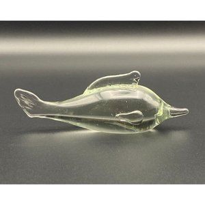 Blown Glass Marlin Figurine Paperweight Handmade Ngwenya Glass Small Clear